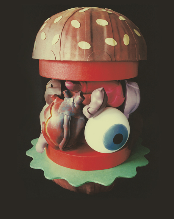 Hamburger aux organes - 100 x 120 cm - Carton, liège et caoutchouc